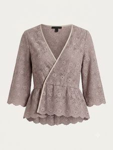 Chic Lace Wrap Peplum Top