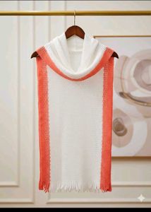 Striped Orange and White Scarf