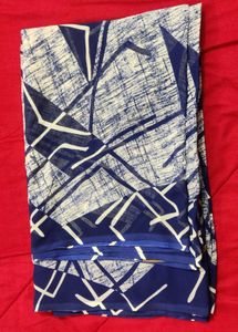 Elegant Abstract Print Saree Nevy Blue 💙
