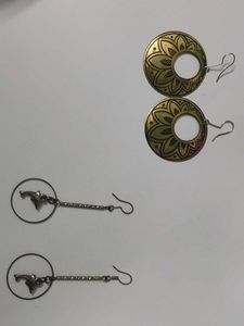 Boho Floral & Dolphin Dangle Earrings