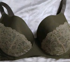 Olive Green Lace Bra