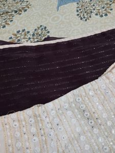 Stylish Sequin Saree with Blouse Piece