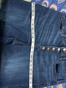 Trendy High-Waist Wide-Leg Button Fly Jeans