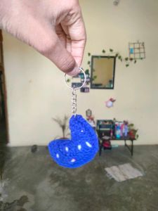 Handmade Crochet Moon Keychain