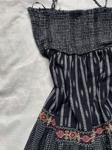 Zara Boho Tiered Smocked Maxi Dress
