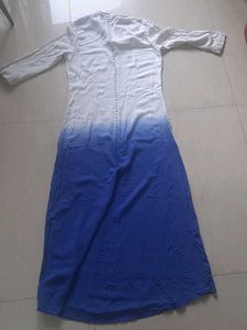 Stylish White &amp; Blue Ombre Kurta