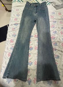 Women's Flared Blue Denim Jeans