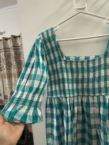 Green Checkered Mini Dress