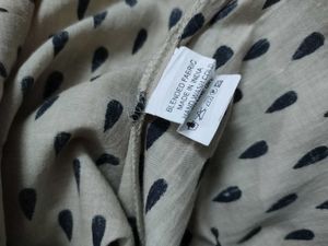 Shree beige kurta Mandarin collar black tear drop