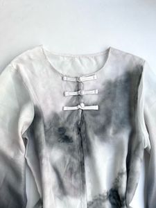 Chinese Style Gradient Print tunic/ shrug