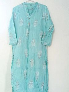 💙 classic Aqua Blue Printed Kurti