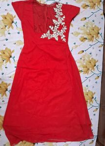 Stunning Red Embroidered Gown