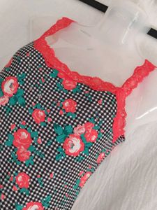tezenis Floral Lace Trim Cami Top