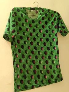 Green Polka Dot Fabric Piece