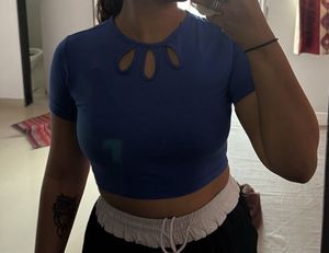 Royal Blue Textured T-Shirt