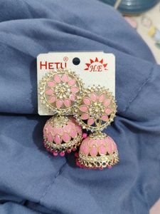 Pretty Pink Jhumka Earrings
