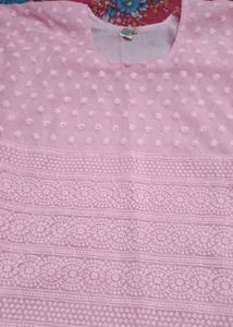 Elegant Pink Chikankari Kurta
