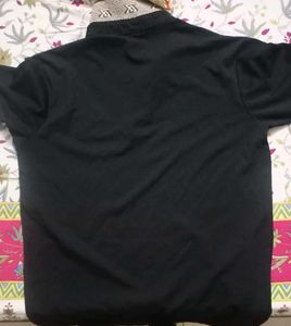 Black Collared Polo T-shirt and White full sleeves