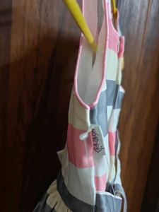 Striped Party Dress with Flower Detail