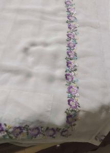 parsi hand Embroidered White saree