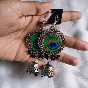 Peacock Jhumka Earrings