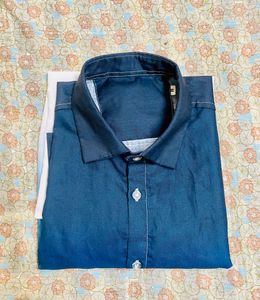 White Blue Shade Shirt For Men
