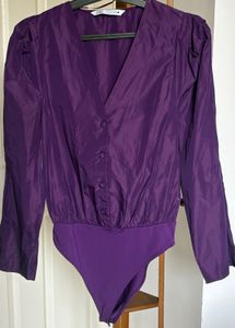 Vibrant Purple Long Sleeve Bodysuit