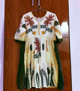 Boho Floral Embroidered short kurti