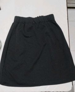 Chic Black Skirt with Gold Buttons
