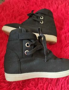 Black Wedge Sneakers