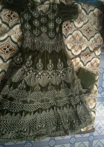 Elegant Embellished Green Maxi Dress