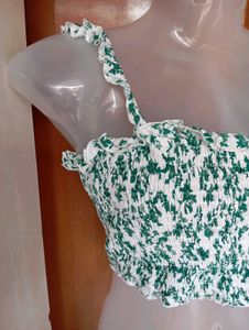 Floral Smocked Crop Top