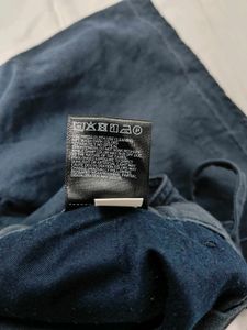 Navy Blue Cotton Linen Shorts
