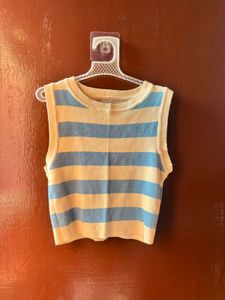 Striped Sleeveless Knit Top