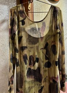 Patterned Long Sleeve Dress