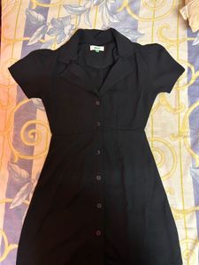 Chic Black Button-Up Dress