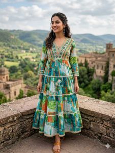 New without Tag🌸Bohemian Tiered Maxi Dress