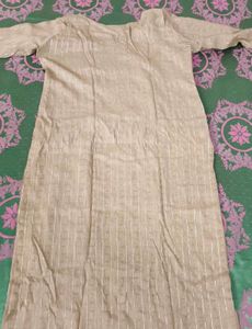 Beige Mirror Work Kurta &amp; Dupatta Set — Women's Et