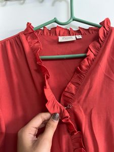 Chic Orange Midi Dress