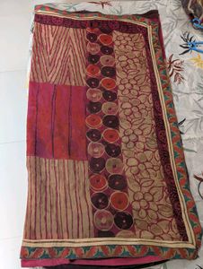Vibrant Floral Print Saree with Pre-stitched Fall