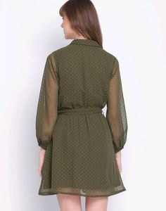 A- Line Dress With Bishop Sleeves