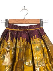 Mustard Yellow Embroided Lehanga Set(Girl’s)