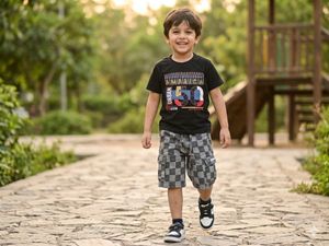 Men's Urban Graphic Tee & Checkered Shorts