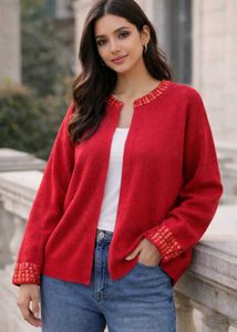 Red beautiful cardigan