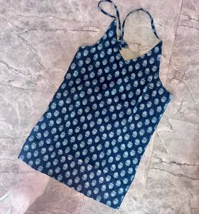 Women's Cotton Printed Halter Neck Backless Top