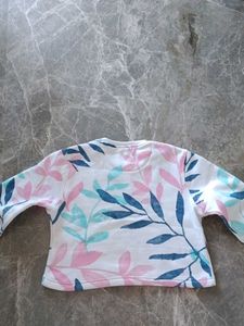 Floral Print Cropped Sweatshirt