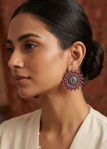 New Stunning Ethnic Earrings with Pink Stones