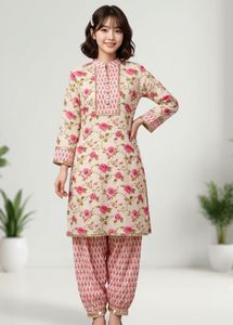 Floral Print Kurta and Pant Set