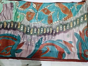 🇳🇿💫🎀Elegant Abstract Print Silk Saree