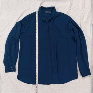 Blue Collared Long Sleeve Shirt